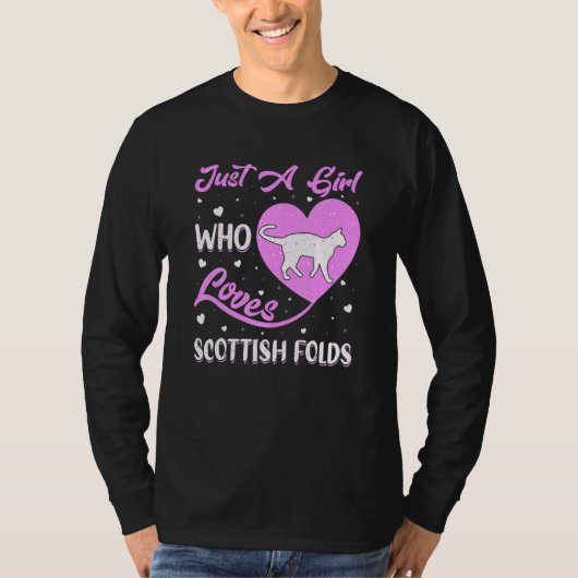 Heart Shape Just A Girl Who Loves Scottish Folds T-shirt (Voorkant)