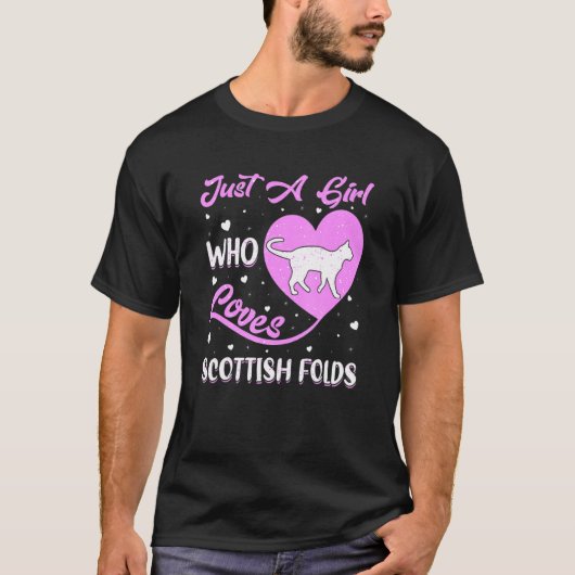 Heart Shape Just A Girl Who Loves Scottish Folds T-shirt (Voorkant)