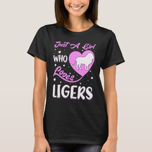 Heart Shape Liger is een meisje dat van ligers hou T-shirt (Voorkant)