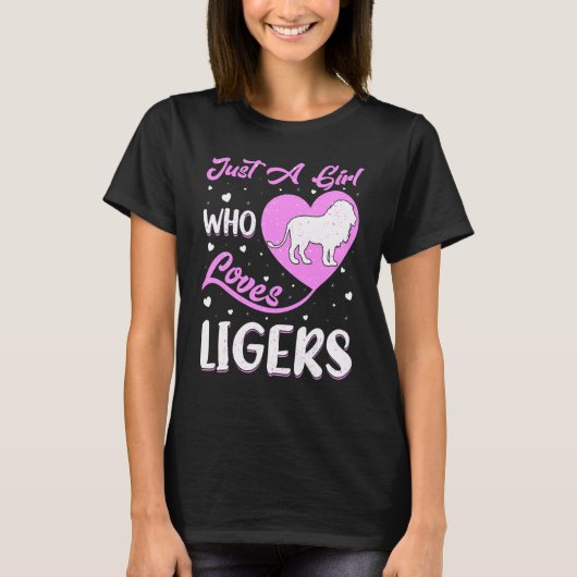 Heart Shape Liger is een meisje dat van ligers hou T-shirt (Voorkant)