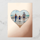 Heart Shape Lijst Foto Afbeelding Real Folie Feestdagenkaart (Voorkant)