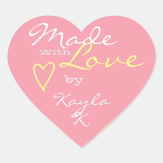 Heart Shape Lijst Pastel Girly Pink Macht met Lief Hart Sticker (Voorkant)