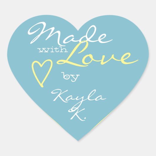 Heart Shape Lijst Pastel Sky Blue gemaakt van Love Hart Sticker (Voorkant)