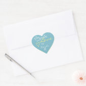 Heart Shape Lijst Pastel Sky Blue gemaakt van Love Hart Sticker (Envelop)
