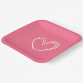 Heart shape line love papieren bordje (Gebogen)