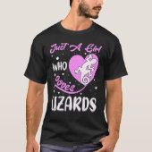 Heart Shape Lizard, een meisje dat van de Lizards  T-shirt (Voorkant)