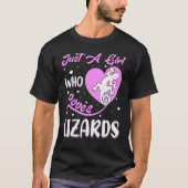 Heart Shape Lizard, een meisje dat van de Lizards  T-shirt (Voorkant)
