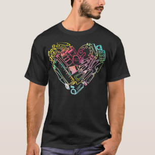 Heart Shape Love Waterverf Art Teacher Artists Pa T-shirt