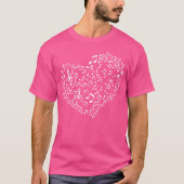 Heart Shape Musical Notes Grappige muziekliefhebbe T-shirt (Voorkant)