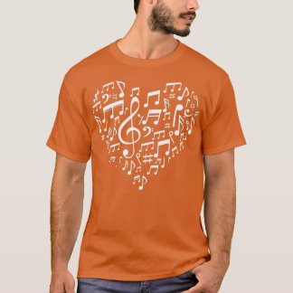 Heart Shape Musical Notes Music lovers Gifts Valen T-shirt