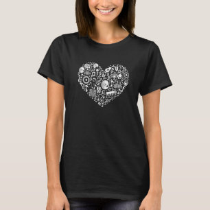 Heart Shape Musical Notes Music lovers Gifts Valen T-shirt