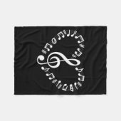 Heart Shape Musical Notes Music Lovers Happy Valen Fleece Deken (Voorkant (Horizontaal))