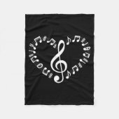 Heart Shape Musical Notes Music Lovers Happy Valen Fleece Deken (Voorkant)