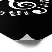 Heart Shape Musical Notes Music Lovers Happy Valen Poster (Hoek)