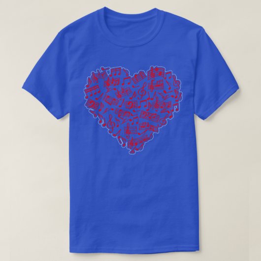 Heart Shape Musical Notes Music Lovers T-shirt (Design voorkant)