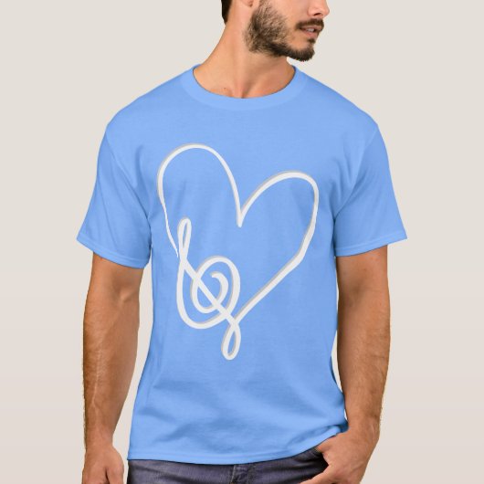 Heart Shape Musical Notes Muziekliefhebbers Valent T-shirt (Voorkant)