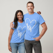 Heart Shape Musical Notes Muziekliefhebbers Valent T-shirt (Unisex)