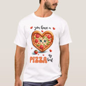Heart Shape Pizza Punny Mijn Hart Valentijn T-shirt (Voorkant)
