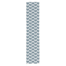 Heart Shape Plaid Blue Gray Table Runner Korte Tafelloper