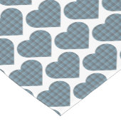 Heart Shape Plaid Blue Gray Table Runner Korte Tafelloper (Hoek)