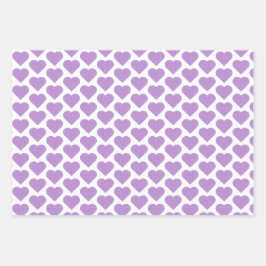 Heart Shape Plaid Pink Purple Inpakpapier Vel