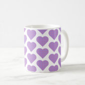 Heart Shape Plaid Pink Purple Pastel Koffiemok (Voorkant rechts)