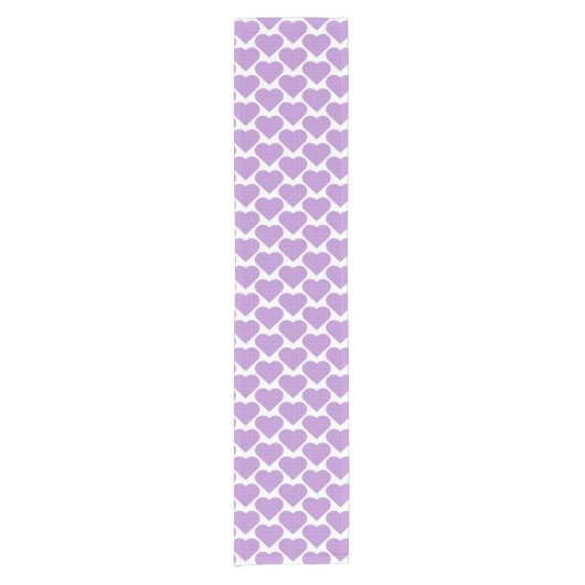 Heart Shape Plaid Pink Purple Table Runner Korte Tafelloper (Voorkant)