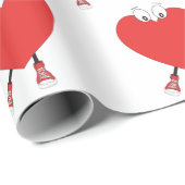 Heart Shape Red Cute Love Character Design Cadeaupapier (Rol Hoek)