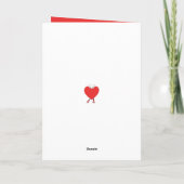 Heart Shape Red Cute Love Character Design Feestdagen Kaart (Achterkant)