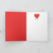 Heart Shape Red Cute Love Character Design Feestdagen Kaart (Binnen)