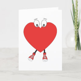 Heart Shape Red Cute Love Character Design Feestdagen Kaart