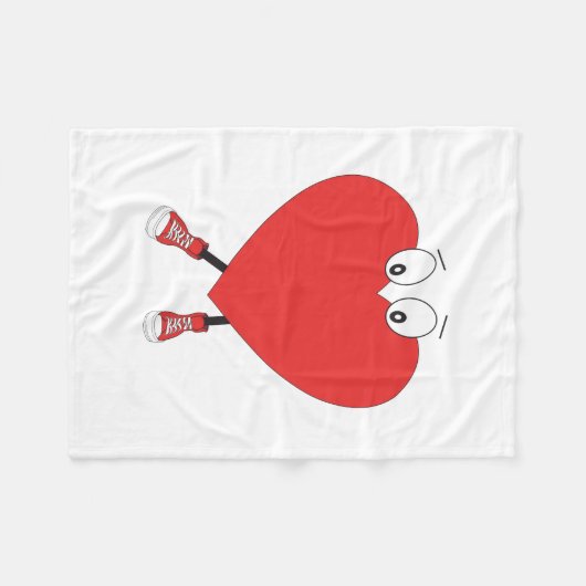 Heart Shape Red Cute Love Character Design Fleece Deken (Voorkant (Horizontaal))