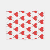 Heart Shape Red Cute Love Character Design Fleece Deken (Voorkant (Horizontaal))