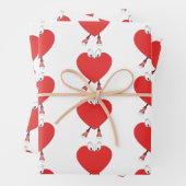 Heart Shape Red Cute Love Character Design Inpakpapier Vel (In situ)