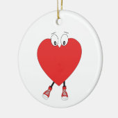 Heart Shape Red Cute Love Character Design Keramisch Ornament (Links)