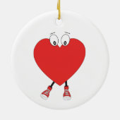 Heart Shape Red Cute Love Character Design Keramisch Ornament (Achterkant)
