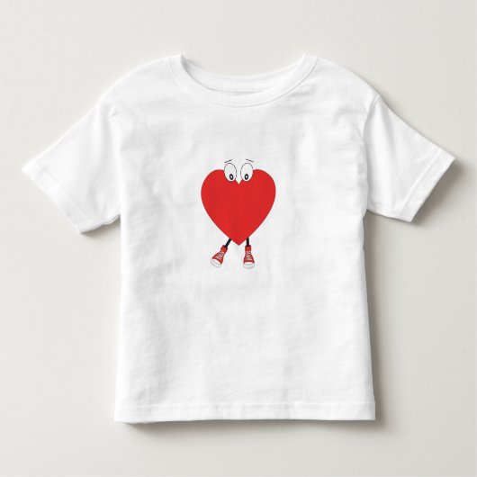 Heart Shape Red Cute Love Character Design Kinder Shirts (Voorkant)