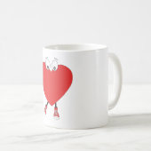 Heart Shape Red Cute Love Character Design Koffiemok (Voorkant rechts)