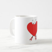 Heart Shape Red Cute Love Character Design Koffiemok (Voorkant links)