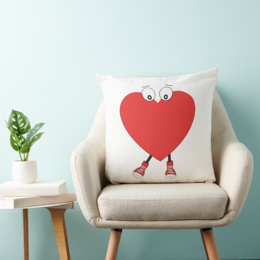 Heart Shape Red Cute Love Character Design Kussen (Stoel)