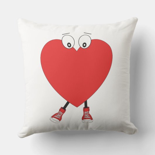 Heart Shape Red Cute Love Character Design Kussen (Achterkant)