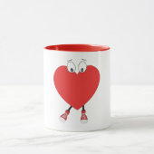 Heart Shape Red Cute Love Character Design Mok (Midden)