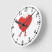 Heart Shape Red Cute Love Character Design Ronde Klok (Hoek)