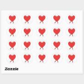 Heart Shape Red Cute Love Character Design Ronde Sticker (Vel)
