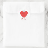 Heart Shape Red Cute Love Character Design Ronde Sticker (Tas)