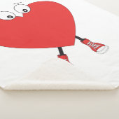 Heart Shape Red Cute Love Character Design Sherpa Deken (3/4)