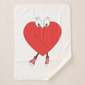 Heart Shape Red Cute Love Character Design Sherpa Deken (Voorkant)