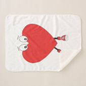 Heart Shape Red Cute Love Character Design Sherpa Deken (Voorkant (horizontaal))
