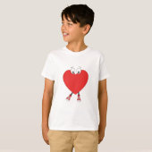 Heart Shape Red Cute Love Character Design T-shirt (Voorkant volledig)