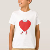 Heart Shape Red Cute Love Character Design T-shirt (Voorkant)